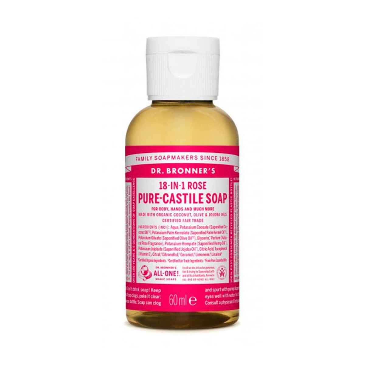 Liquid Soap Dr Bronner's 60 ml Roses Dr Bronners