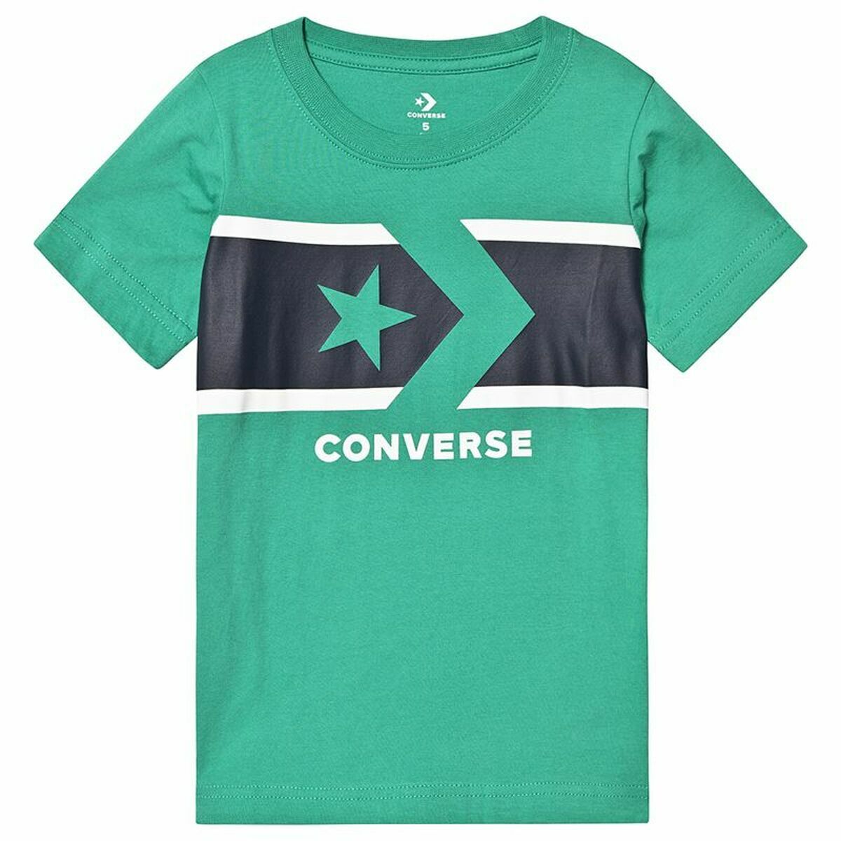 Child's Short Sleeve T-Shirt Converse Stripe Star Chevron Green Converse