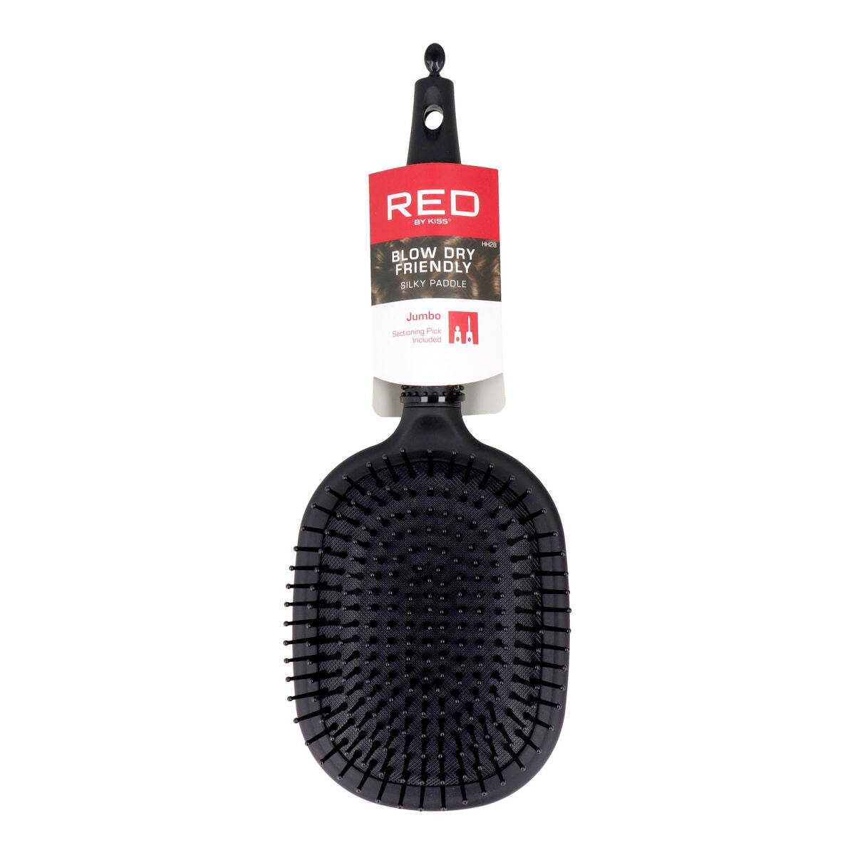 Detangling Hairbrush Red Kiss Kiss Rubberized Black