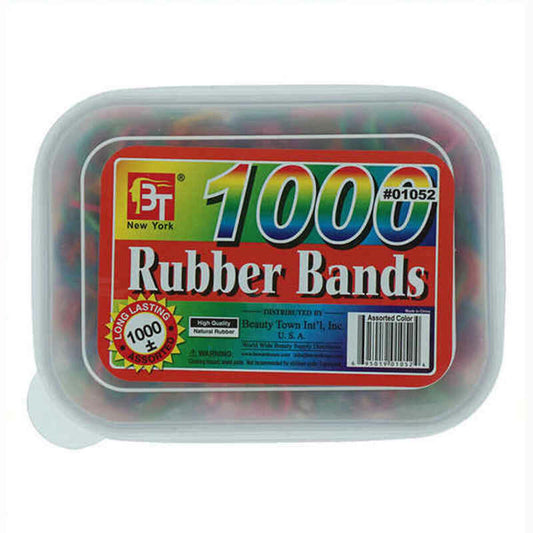 Rubber Hair Bands Beauty Town Assorted/Multi (1000 uds) Beauty Town