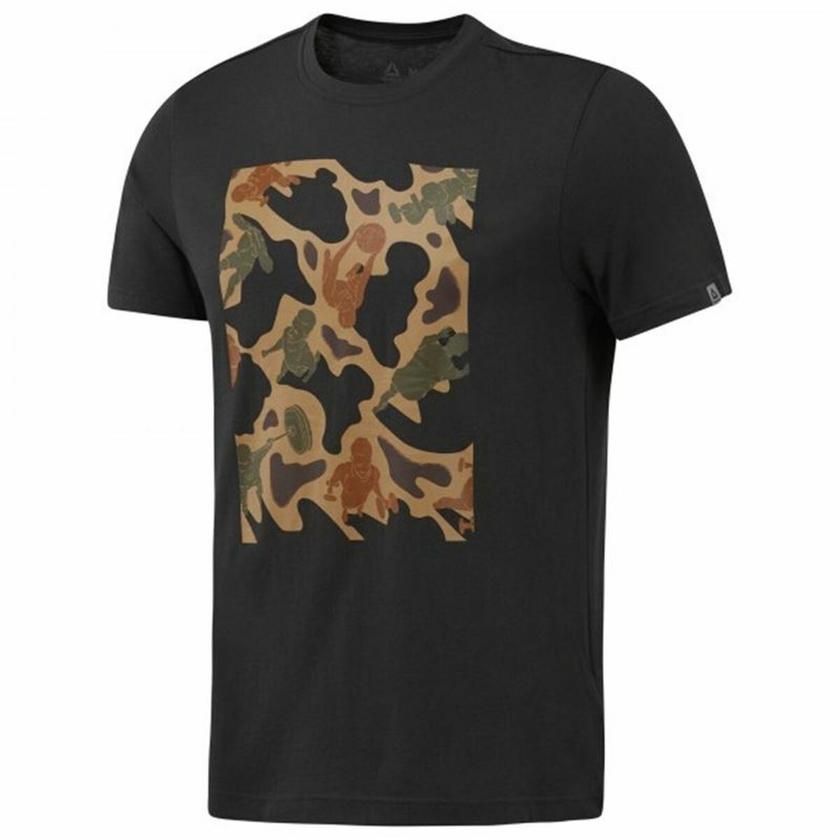 Men’s Short Sleeve T-Shirt Reebok Sportswear Training Camouflage Black Reebok