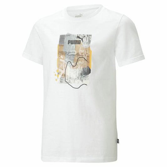 Children’s Short Sleeve T-Shirt Puma Essentials+ Street Art Grap White