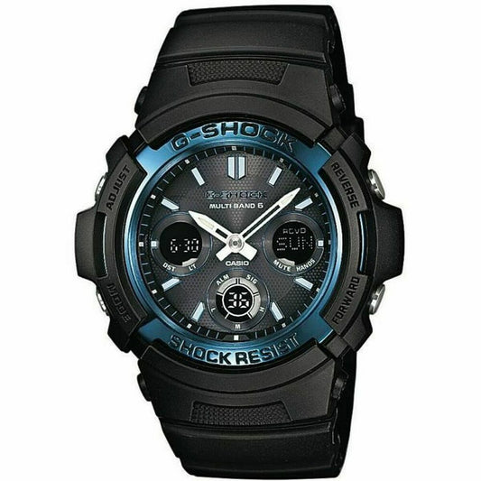 Men's Watch Casio AWG-M100A-1AER Blue Black (Ø 52 mm) Casio