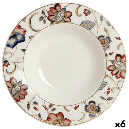 Deep Plate Queen´s By Churchill Jacobean Floral Ceramic China crockery 22,8 cm (6 Units)