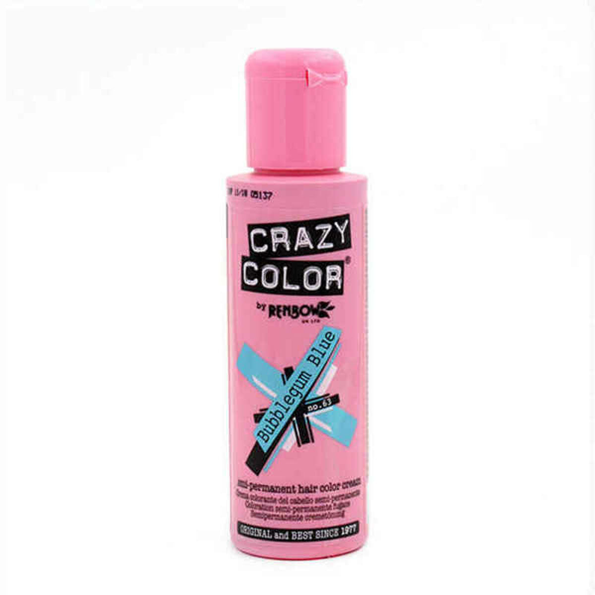 Semi-permanent Colourant Crazy Color 002281 Nº 63 Bubblegum Blue (100 ml) Crazy Color