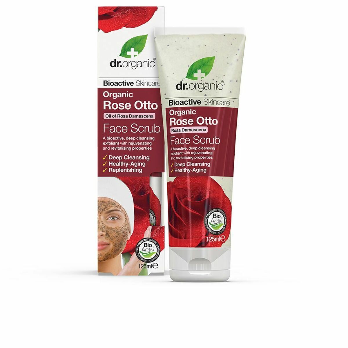 Facial Cream Dr.Organic Rosa de Damasco (125 ml)