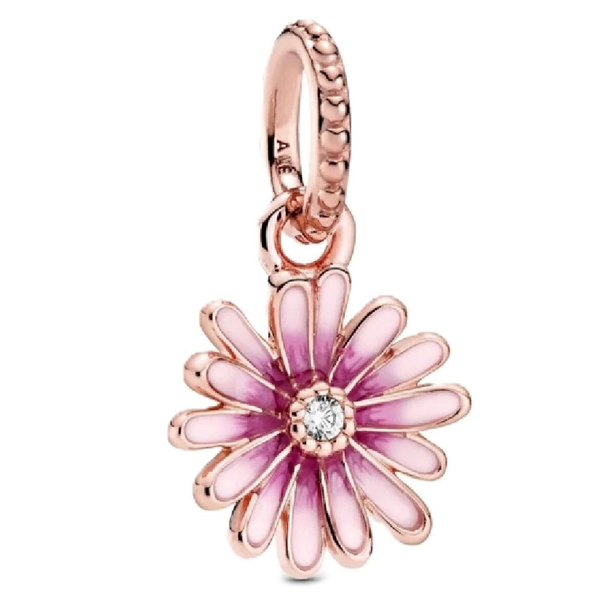 Woman's charm link Pandora PINK DAISY FLOWER byKim Pandora