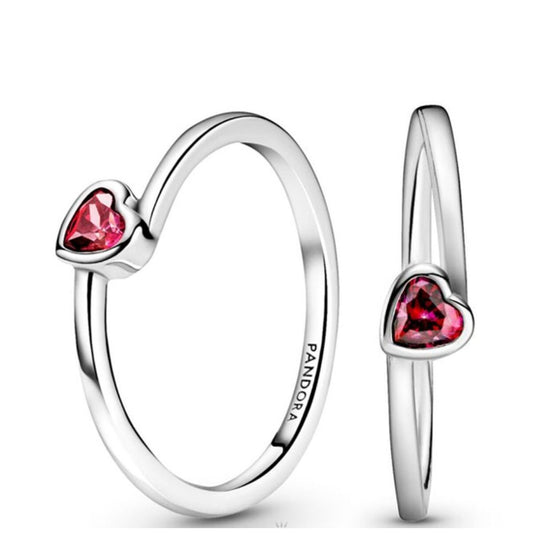 Ladies' Ring Pandora CLEAR TILTED HEART SOLITAIRE - RING - SIZE 56 Pandora