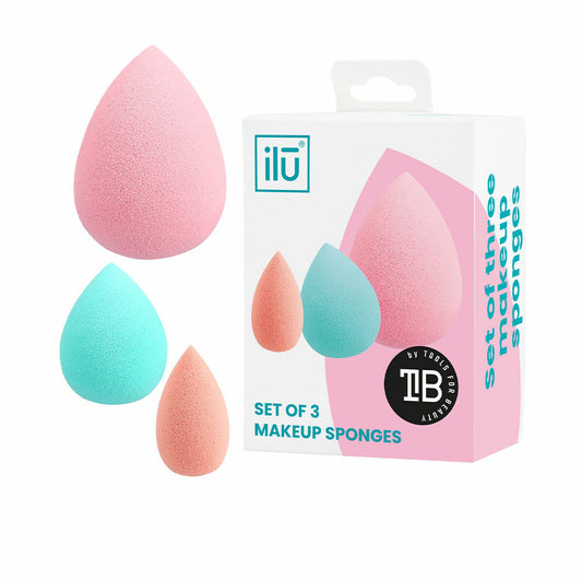 Make-up Sponge Ilū Esponjas Lote Multicolour 3 Pieces