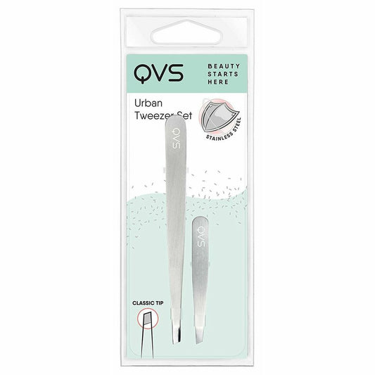 Tweezers for Plucking QVS 100670247 Silver Tweezers for Plucking Stainless steel 2 Pieces QVS