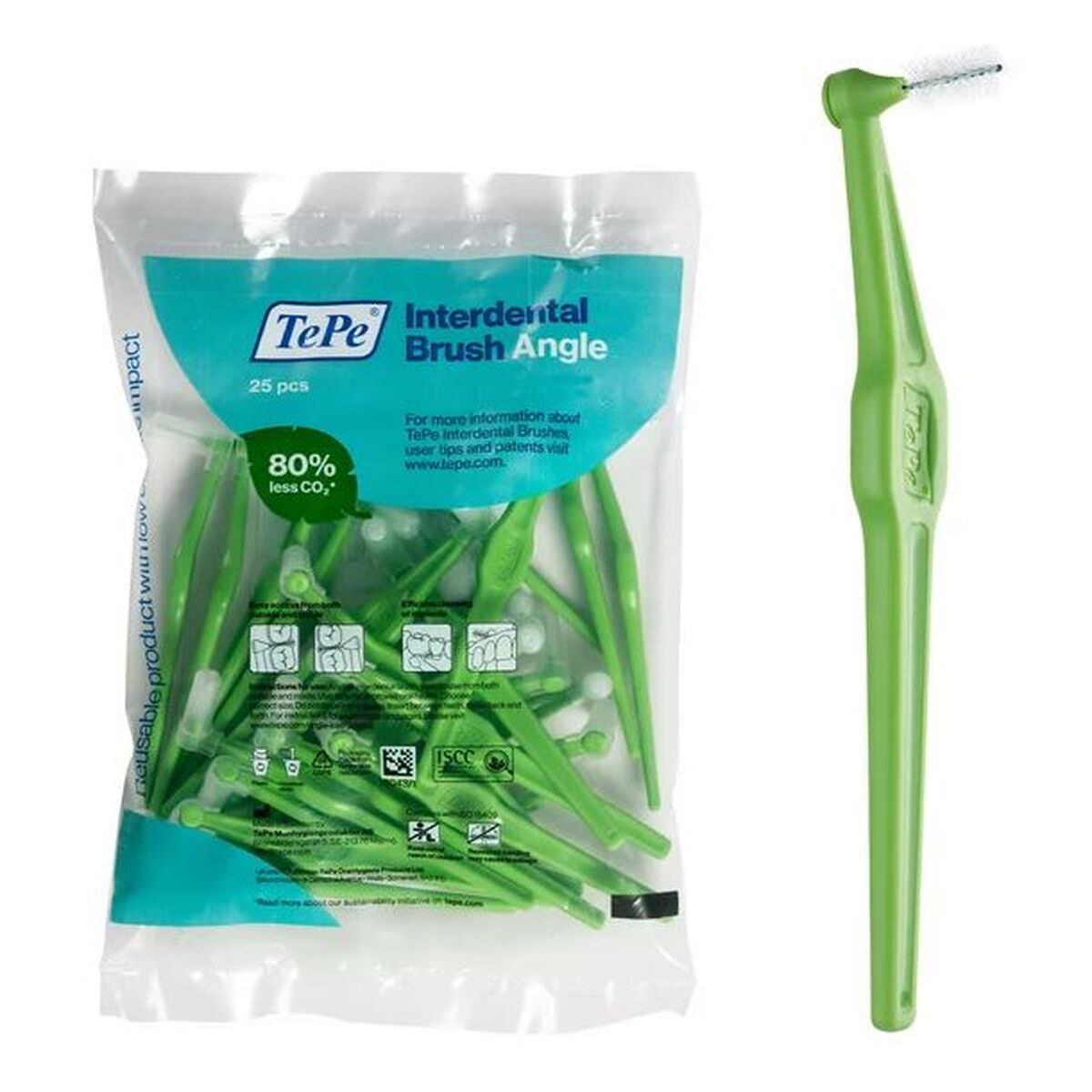 Interdental brushes Tepe Angle Green 0,8 mm 25 Units byKim Tepe