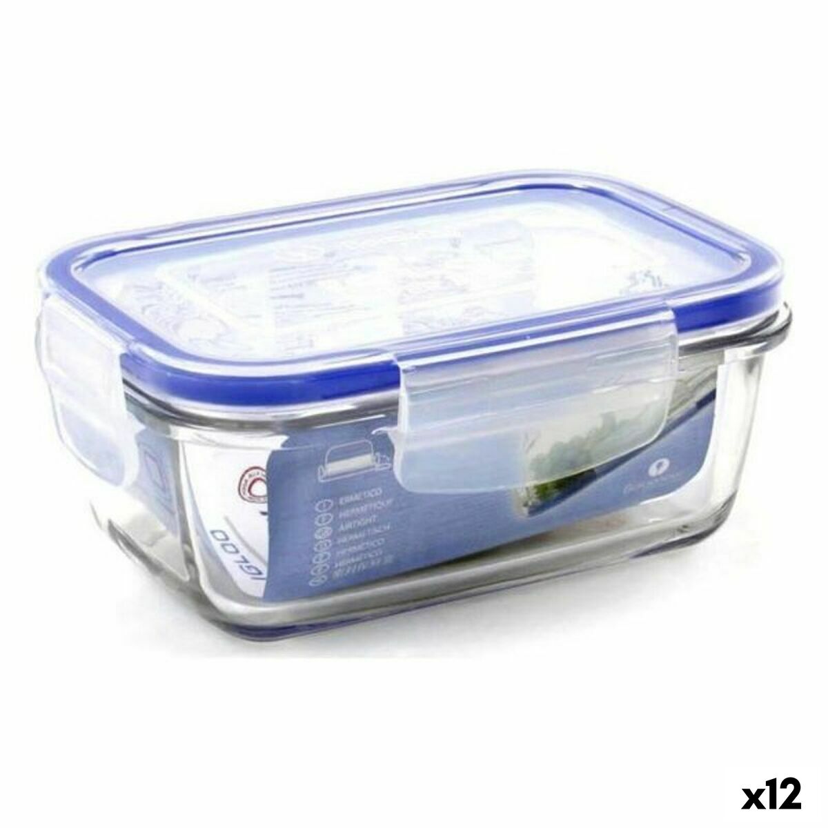 Hermetic Lunch Box Borgonovo 0033538 Rectangular 14,5 x 10 x 6 cm (12 Units)