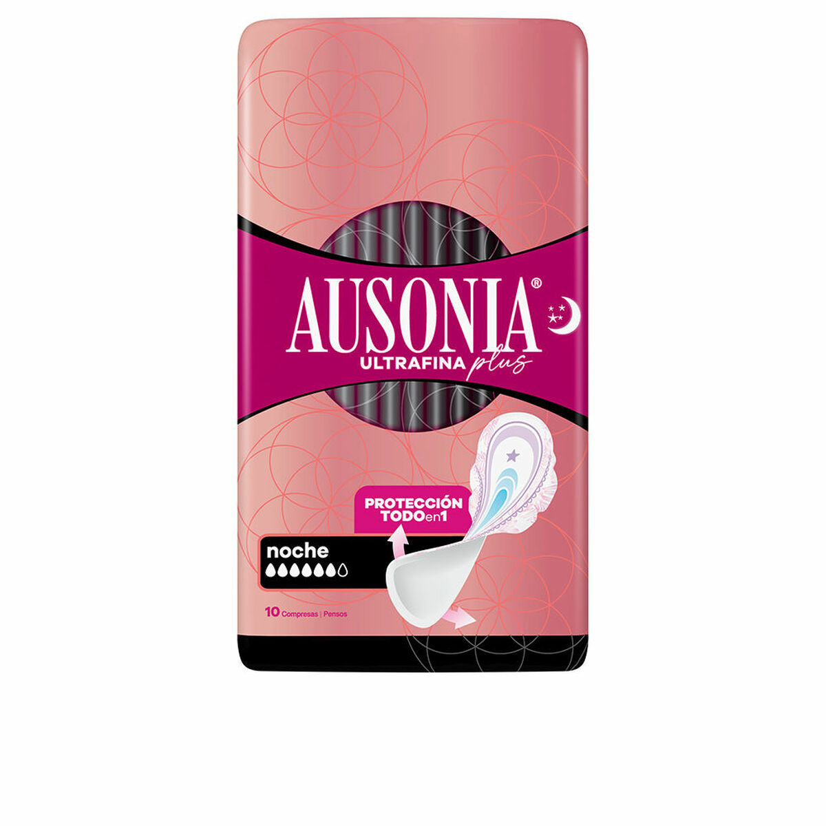 Night Sanitary Pads with Wings Ausonia Plus Ultrafine 10Units