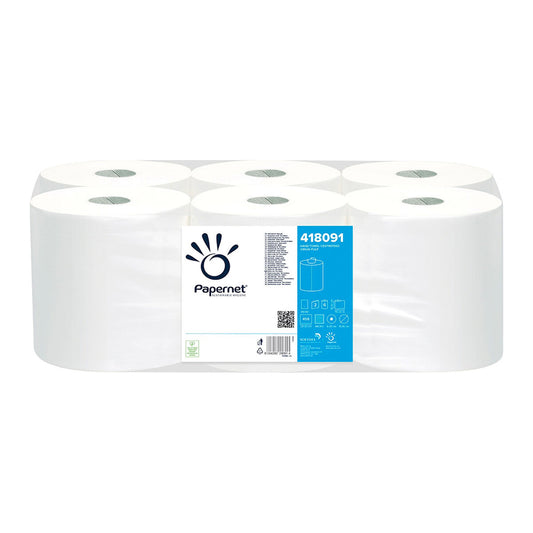 Hand-drying paper Papernet Pasta 418091 White (6 Units)