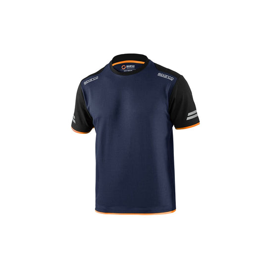 Men’s Short Sleeve T-Shirt Sparco TW Blue Orange Dark blue