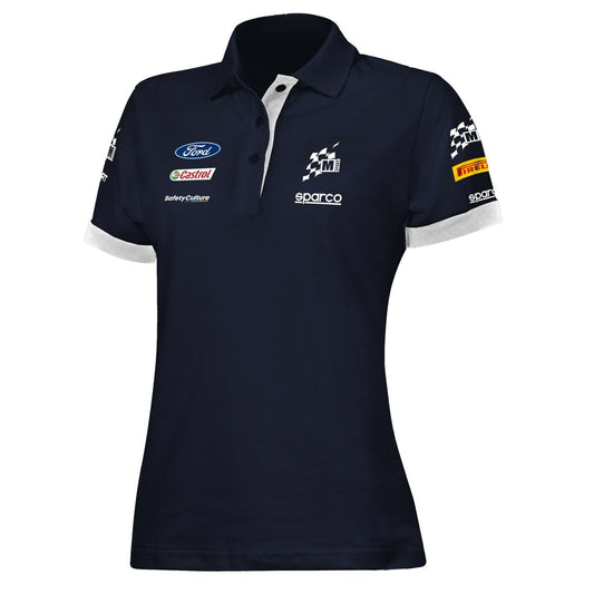 Short Sleeve Polo Shirt Sparco S013007MSBM1S Navy Blue Lady S Sparco