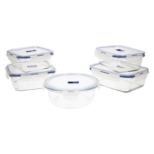 Set of lunch boxes Luminarc Pure Box Active (5 pcs) Bicoloured Glass 43 x 32 x 18 cm (5 Units) Luminarc