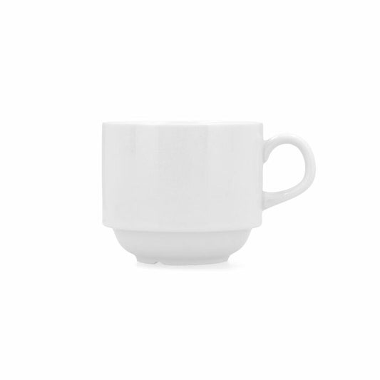 Teacup Bidasoa Glacial White Ceramic 250 ml (6 Units) (Pack 6x) Bidasoa