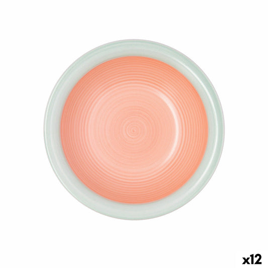 Deep Plate Quid Kaleido Green Coral Ceramic Ø 21,5 cm (12 Units)