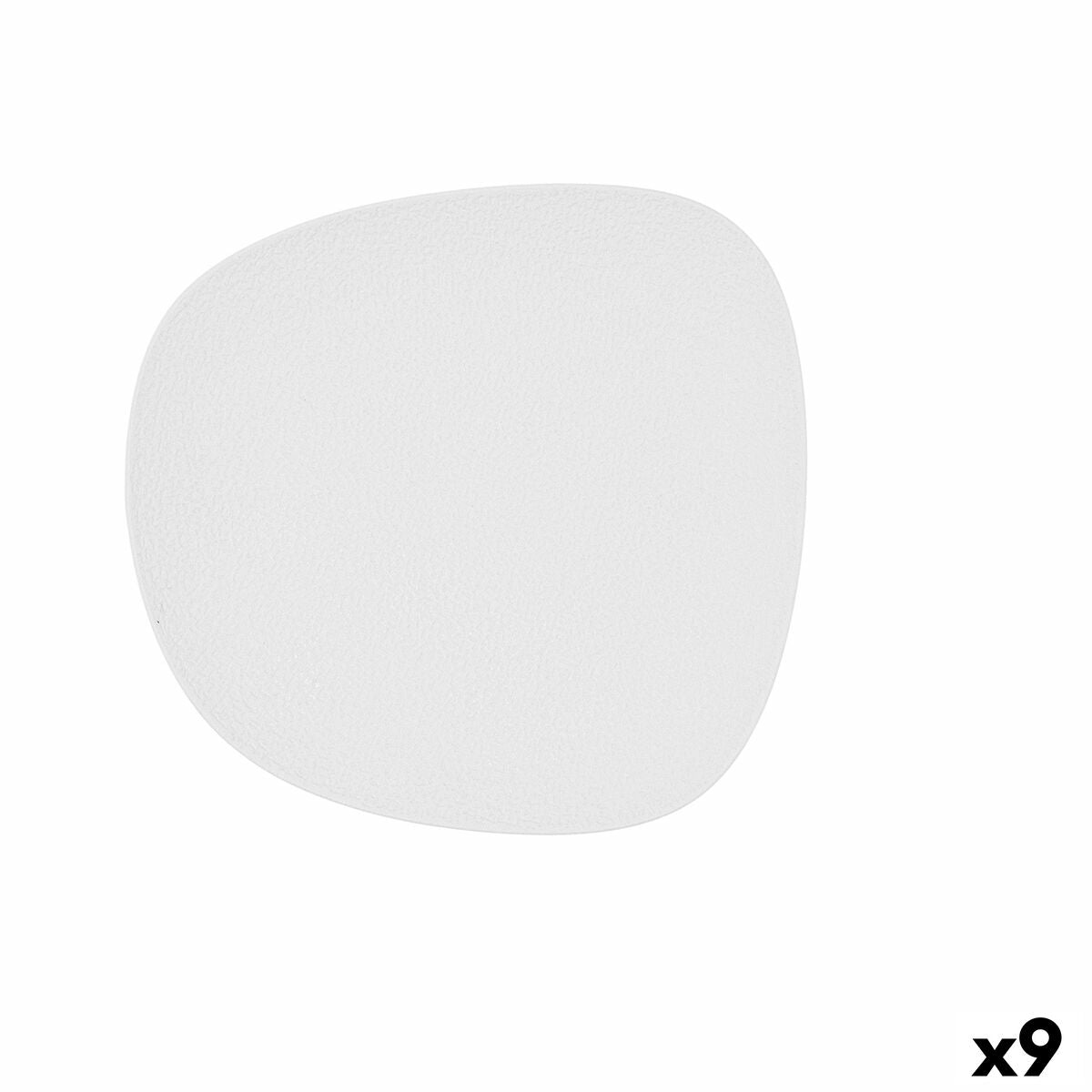 Flat Plate Bidasoa Fosil White Ceramic Squared 21,1 x 20,3 x 2,3 cm (9Units)