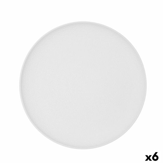 Flat Plate Bidasoa Fosil White Ceramic 26,5 x 26,4 x 2,3 cm (6 Units)