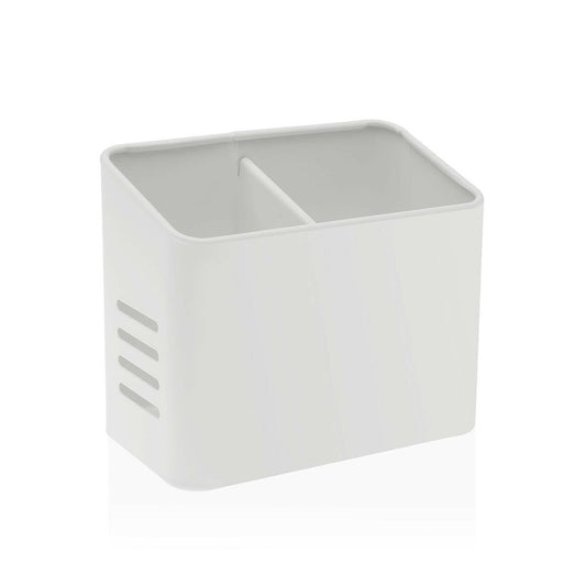 Cutlery Organiser Versa White Metal Steel 9,5 x 16 x 13,5 cm