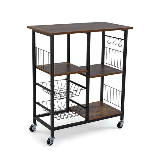 Kitchen Trolley Versa Brown MDF Wood 40 x 86 x 72,5 cm