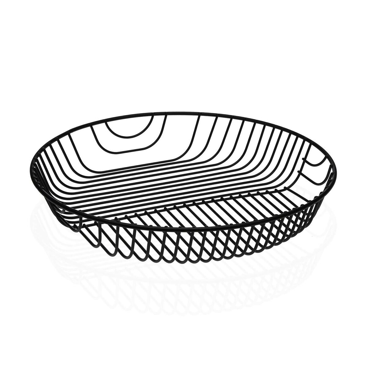 Fruit Bowl Versa Black Metal Steel 30 x 4,7 x 30 cm