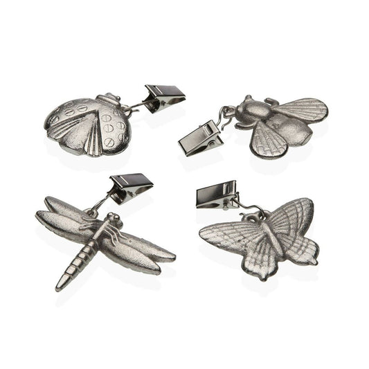 Tablecloth Clip Versa Metal Zinc Alloy 7 x 6,8 cm Insects 4 Pieces