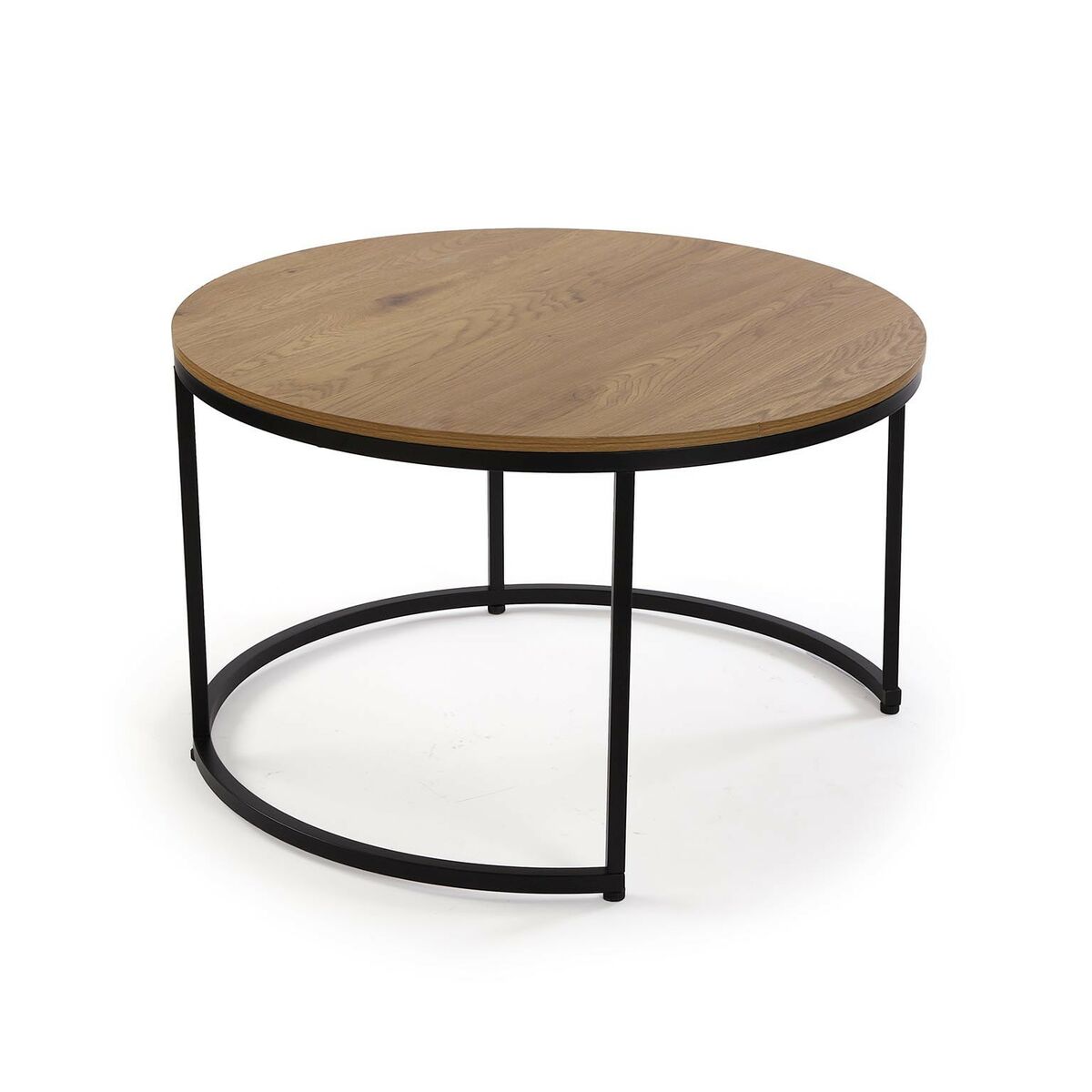 Set of 2 tables Versa Aurea Black 48 x 48 x 42 cm 80 x 80 x 48 cm