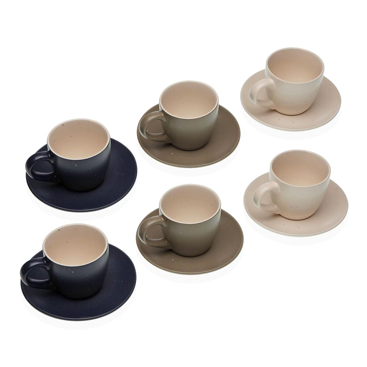 Set of 6 Cups with Plate Versa Stoneware