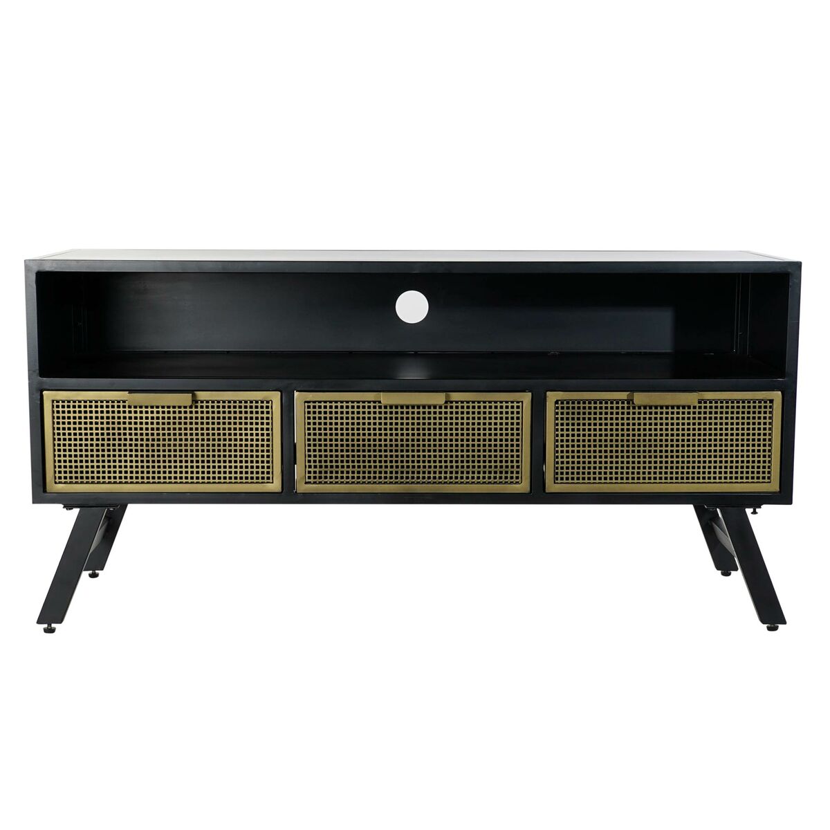 TV furniture DKD Home Decor Black Metal Golden (125 x 41 x 62 cm) DKD Home Decor