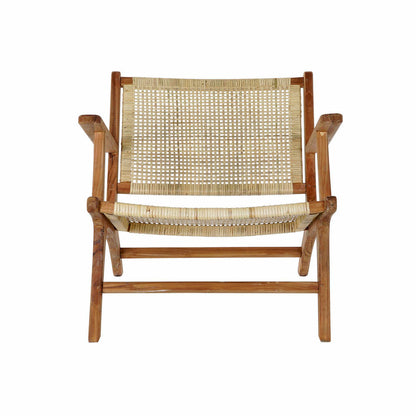 Armchair DKD Home Decor MB-182316 Natural Teak Light brown Rattan (69 x 78 x 68 cm)