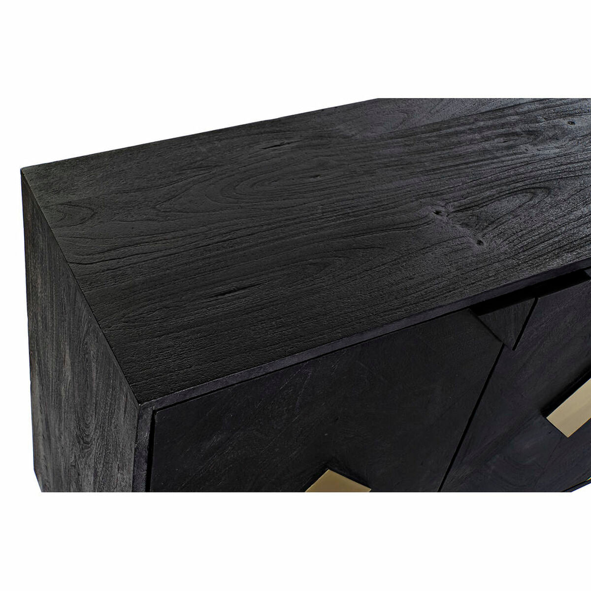 Sideboard DKD Home Decor 145 x 42 x 77 cm Black Golden Mango wood DKD Home Decor