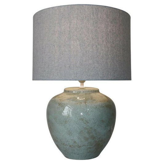 Desk lamp DKD Home Decor Canvas Ceramic Grey (42 x 42 x 60 cm) DKD Home Decor