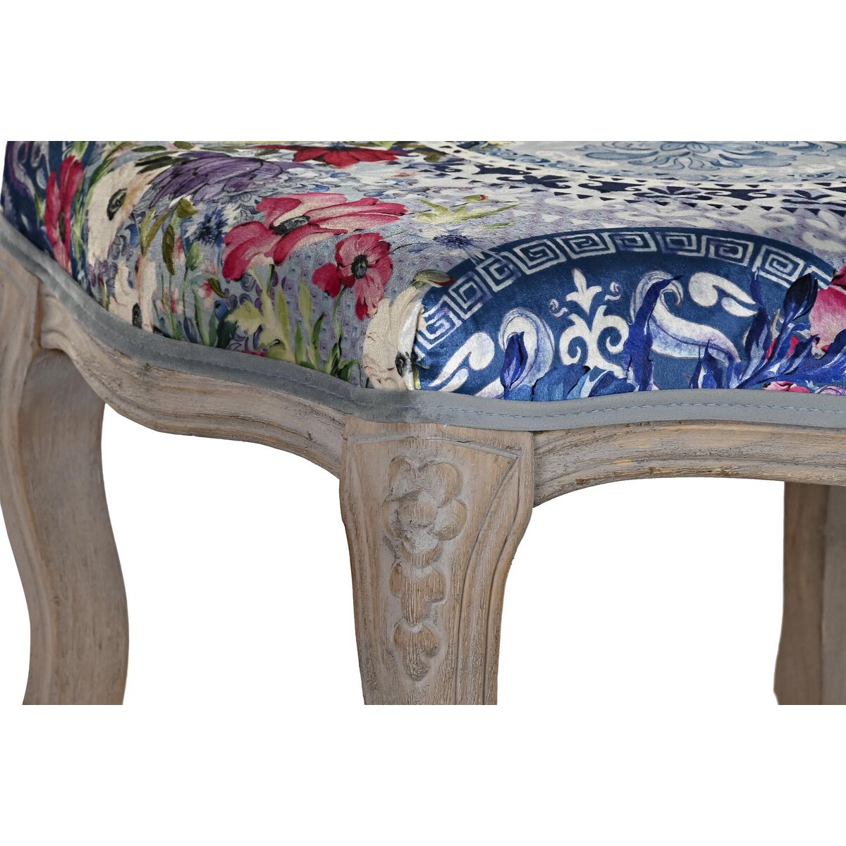 Bench DKD Home Decor Fir Polyester Multicolour (58 x 47,5 x 41 cm)