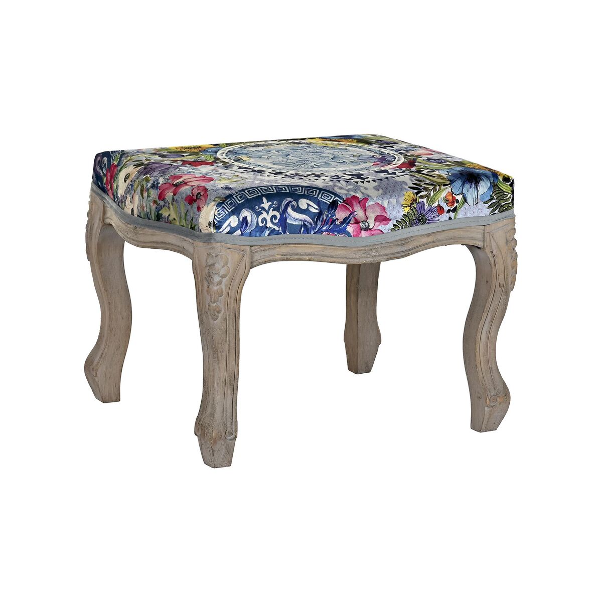 Bench DKD Home Decor Fir Polyester Multicolour (58 x 47,5 x 41 cm)