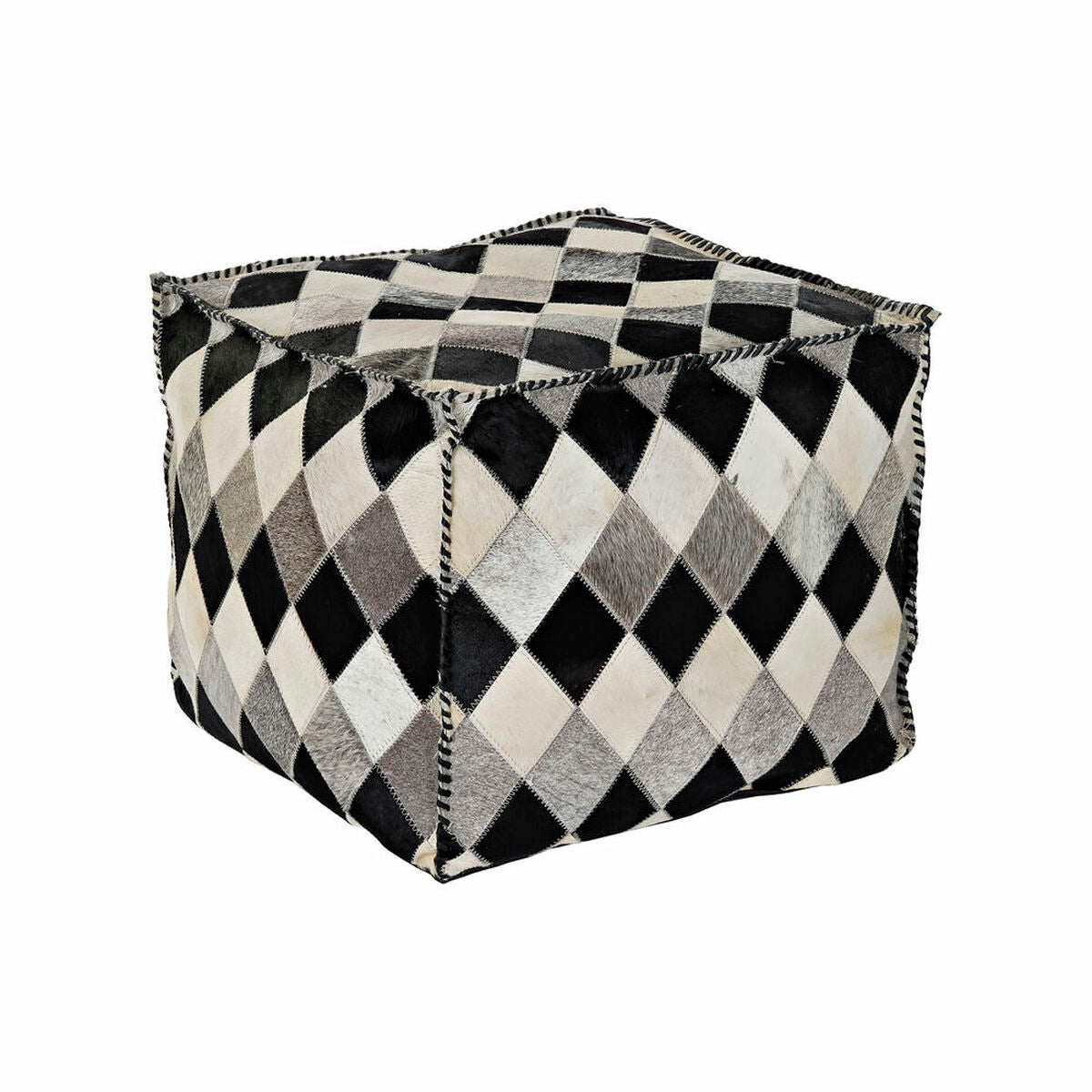 Pouffe DKD Home Decor Polyester Leather (45 x 45 x 40 cm)