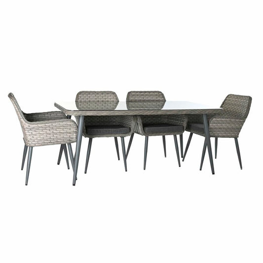 Set of 3 tables DKD Home Decor 166 x 92 x 72 cm Crystal synthetic rattan Steel 83 cm (166 x 92 x 72 cm) DKD Home Decor