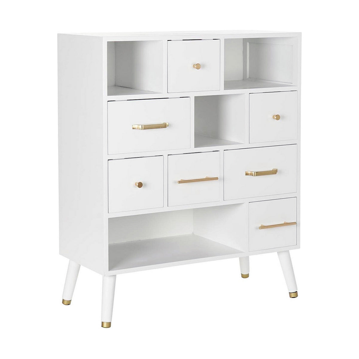 Chest of drawers DKD Home Decor Natural Metal White Cream Melamin (76 x 34 x 94 cm)