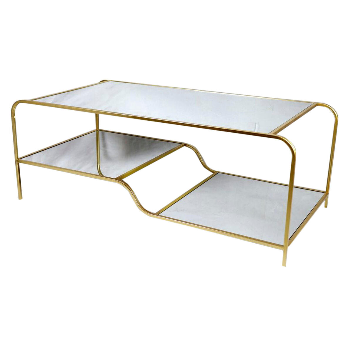 Centre Table DKD Home Decor Glamour Golden Metal Mirror 120 x 60 x 45 cm