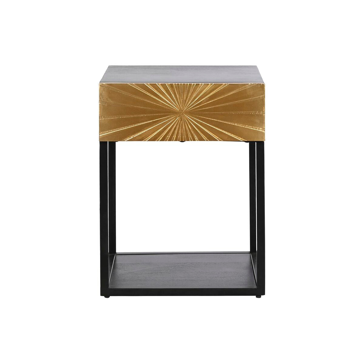 Nightstand DKD Home Decor Golden 35 x 40 x 55 cm Black Metal Wood