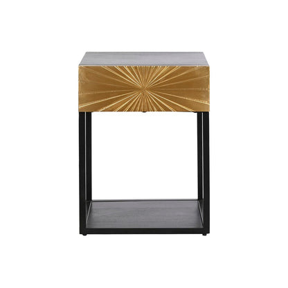 Nightstand DKD Home Decor Golden 35 x 40 x 55 cm Black Metal Wood