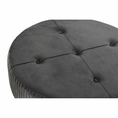 Footrest DKD Home Decor 80 x 80 x 38 cm Scandi Grey Wood Velvet Dark grey