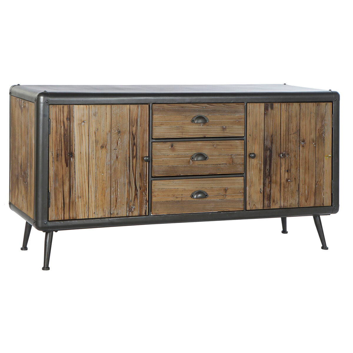 Sideboard DKD Home Decor 144 x 45 x 75 cm Fir Natural Metal Light grey