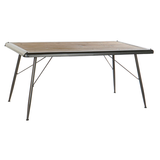 Dining Table DKD Home Decor Fir Natural Metal Light grey 161 x 90 x 75 cm