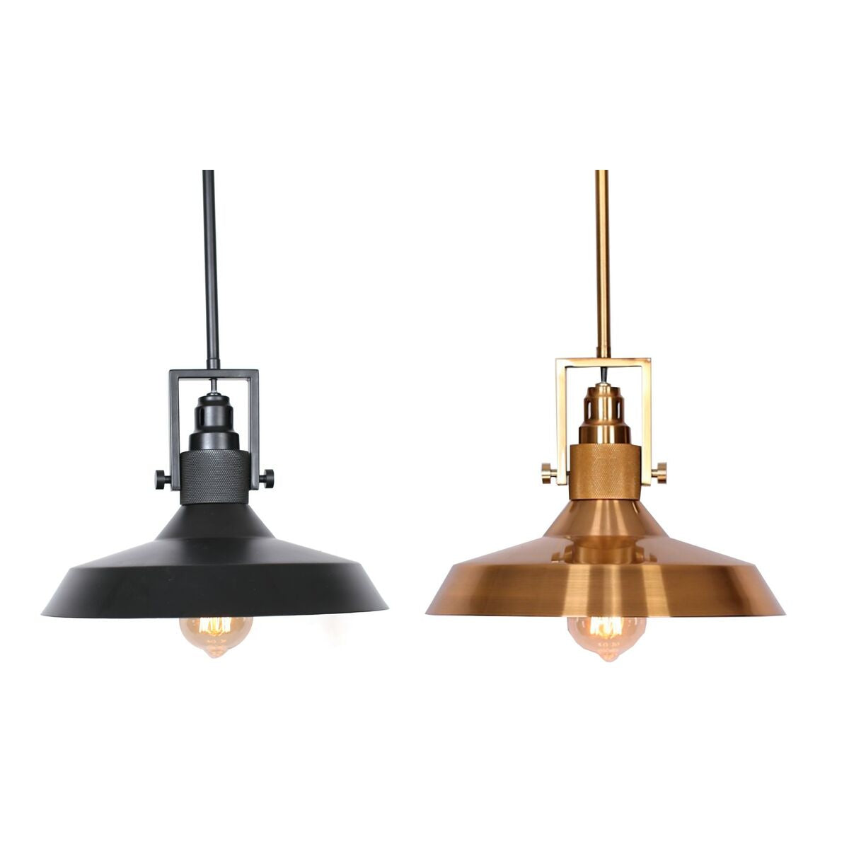 Ceiling Light DKD Home Decor Black Golden Metal 50 W (2 Units) DKD Home Decor