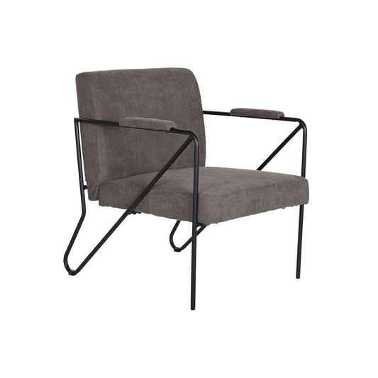 Armchair DKD Home Decor Grey Metal Polyester (64 x 69,5 x 76 cm)