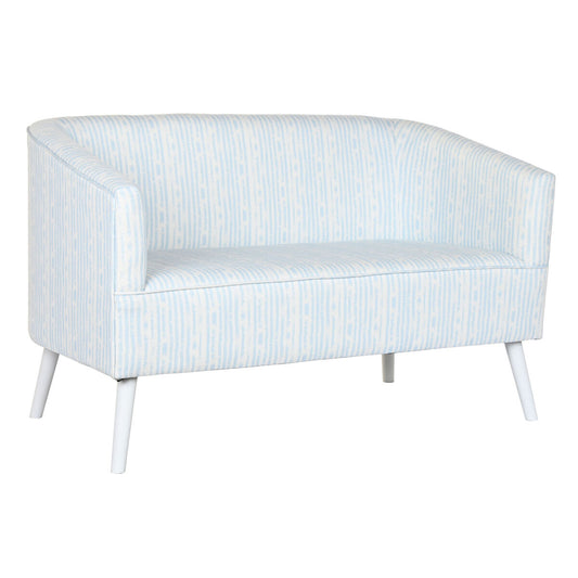 Sofa DKD Home Decor Blue White Sky blue Metal Stripes Mediterranean 130 x 68 x 78 cm