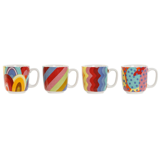 Piece Coffee Cup Set DKD Home Decor Multicolour Coral Bamboo Dolomite Modern 180 ml DKD Home Decor